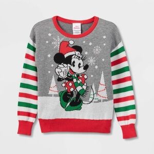 Disney Junior Minnie Mouse Christmas Holiday Sweater